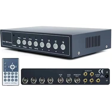thumbnail interactive-video image 1 of Professional Analog Quad Video Multiplexer Switcher - BNC & VGA Outputs 1 of 2