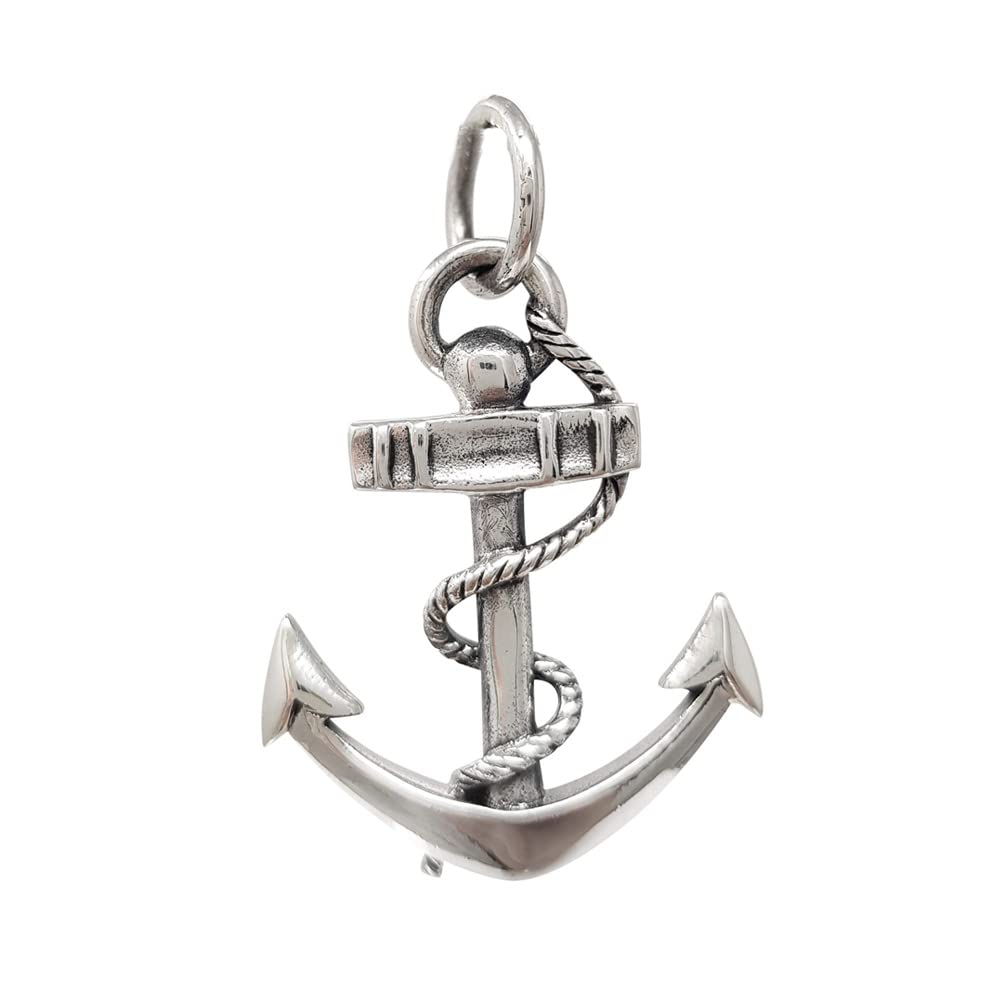 Treasure Bay Stunning Women's Men's 925 Sterling Silver Anchor Pendant