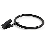 Ivilon Curtain Rings - Set of 14 Decorative Drapery Clip with Strong Clips 2" Diameter Color Black
