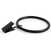 Ivilon Curtain Rings - Set of 14 Decorative Drapery Clip with Strong Clips 2" Diameter Color Black