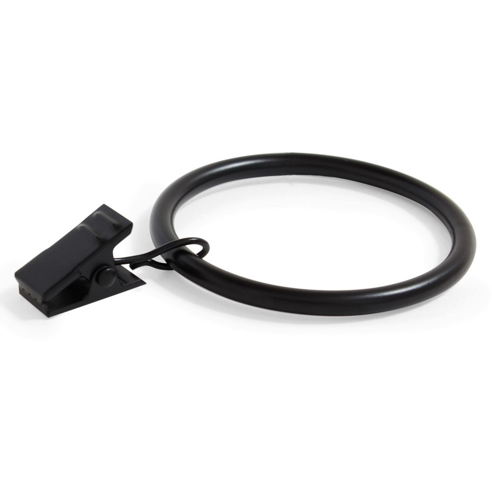 Photo 1 of Ivilon Curtain Rings - Set of 14 Decorative Drapery Clip with Strong Clips 2" Diameter Color Black