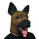 LarpGears Halloween Latex Dog Mask Funny German Shepherd Mask for Halloween Party