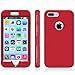 LONTECT for iPhone 7 Plus Case Hybrid Heavy Duty Shockproof Full-Body Protective Case with Dual Layer [Hard PC+ Soft Silicone] Impact Protection for Apple iPhone 7 Plus - Red
