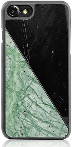 Onlux iPhone 7 Case Real Marble Case 100% Natural Marble Stone Cover for iPhone 7 (Black/ Green)