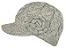 J-Fashion Women's Cable Knitted Double Layer Visor Beanie Hat with Hair Tie (Rossette Floral,Grey)