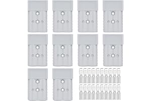 ZEHGCH 350Amp 600V Battery Cable Quick Connect/Disconnect Connector Plug Kit for Car Forklift Motor Winch Trailer (2/0AWG 10PCS Gray)
