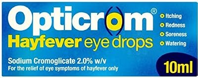 Opticrom Hayfever Eye Drops 10ml - Allergy Relief, Soothing Formula