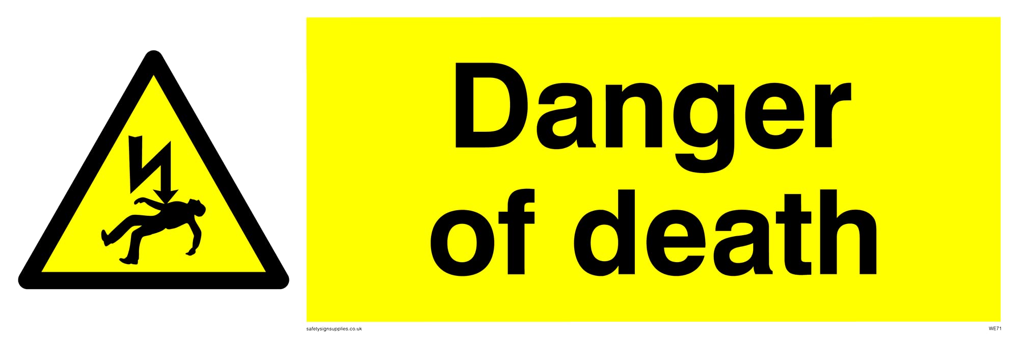 Pack of five - Danger Of Death Sign - 300x100mm - L31