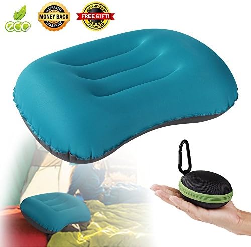 inflatable camping backpacking travel pillow -camp outdoor hammock lumbar pillows basic sleeping bag air ultralight blow up compressible Comfortable compact Ergonomic pillow for neck kids while beach
