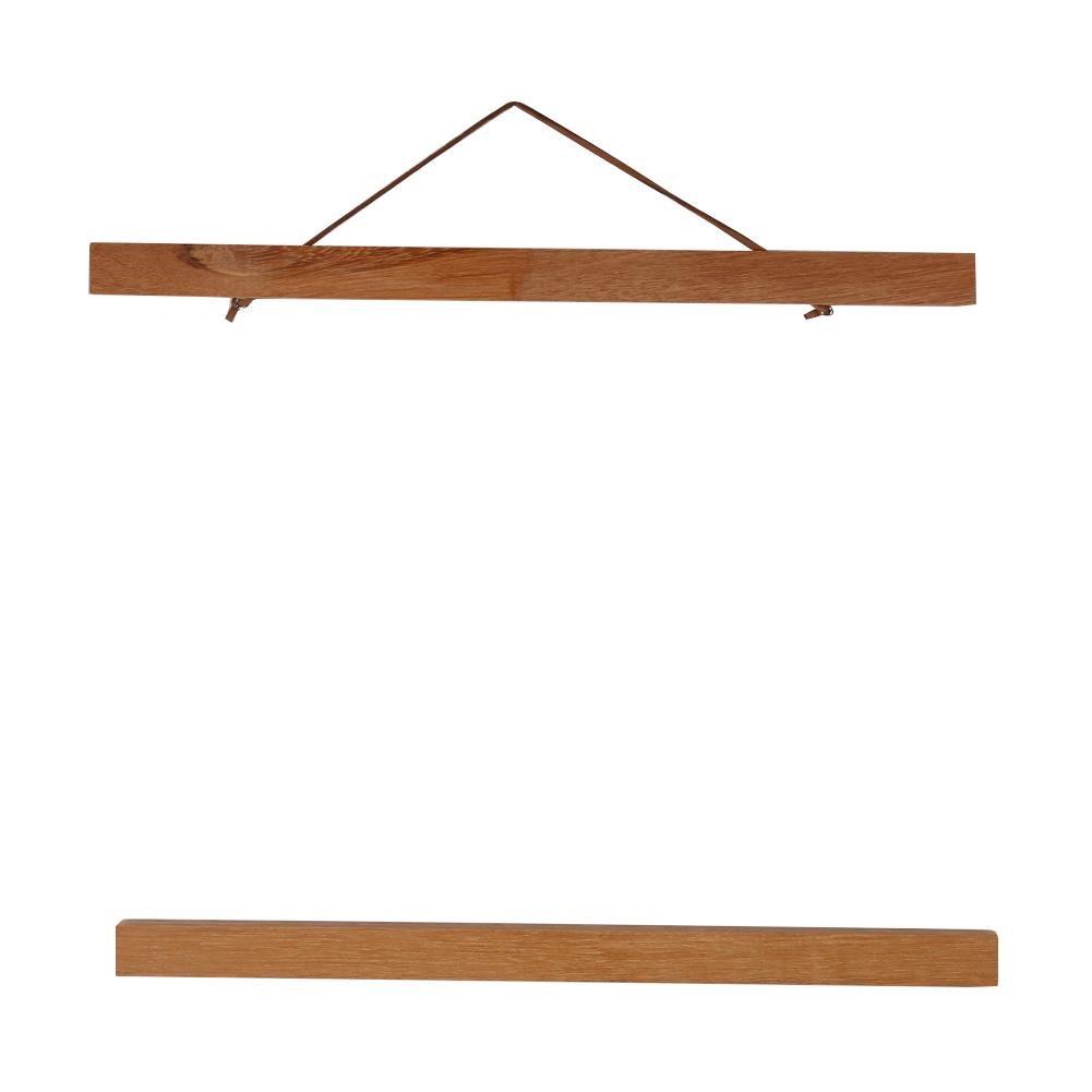 Broco Wooden Photo Frame Modern Magnetic DIY Custom Poster Scroll Prints Artwork Hanger Teak Wood Light Wood Magnetic Frames (30cm)