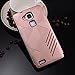 Huawei Mate 7 Case, Ranyi [Stripe Armor Series] [Shock Absorbing] Luxury Striped Design Hard Cover + inner Soft Rubber 2 in 1 Rugged full body Protective Case for Huawei Ascend Mate 7 (rose gold)