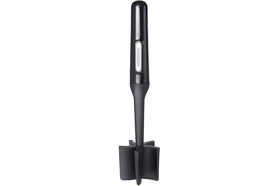 Hudson & Lane Heat Resistant Potato Masher - Safe For Non-Stick Pots, Nylon Head (400°F), Non-Slip Handle, Dishwasher Safe, Black