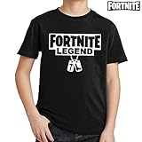fresh tees Fortnite Legend Gaming Youth T- Shirt (X- Large 14/16 yrs, Black)
