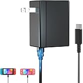 NALENSY Switch Charger for Nintendo, AC Power Supply Adapter for Nintendo Switch Lite/OLED Steam Deck Output 15V3A with 5FT USB Type C Charger Cable for Switch Support TV Dock Mode