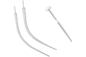 PunkTracker 20g/18g/16g/14g Curved ASTM F136 Titanium Piercing Kit Taper Insertion Pin for Threadless Tragus Helix Lip Nose Helix Piercing Jewelry Cartilage Earrings Labret Studs Nose Stud Stretcher