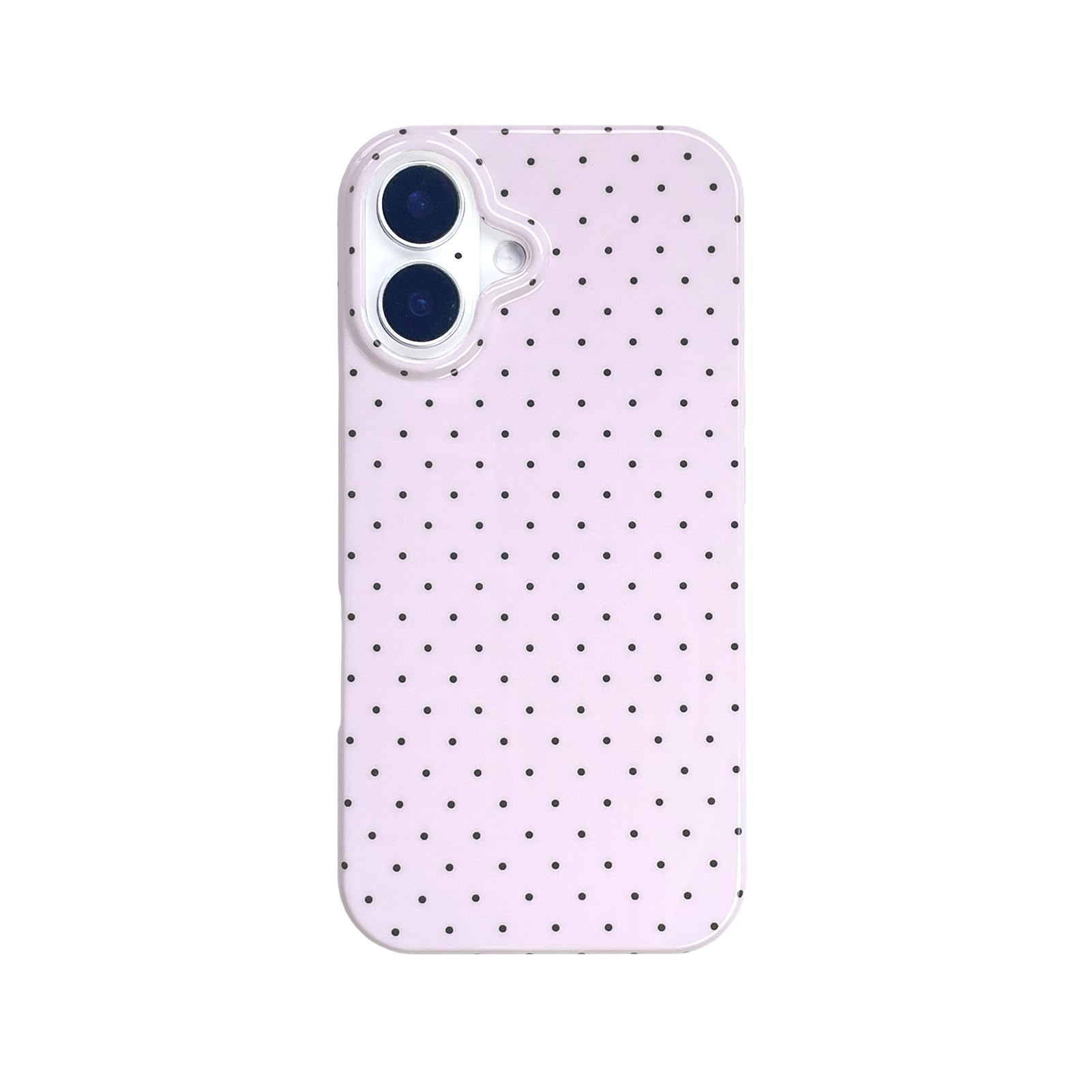Pink Tiny Polka Dot Phone Case for iPhone 16 6.1 inch,Aesthetic Cute Elegant Boho Retro Classic Chic Minimalist Protective Cover for Girls Women