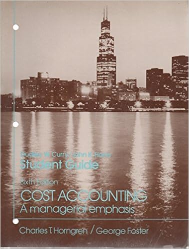 Student Guide Cost Accounting A Managerial Emphasis Curry Dudley W Harris John K Horngren Charles T Foster George 9780131795402 Amazon Com Books