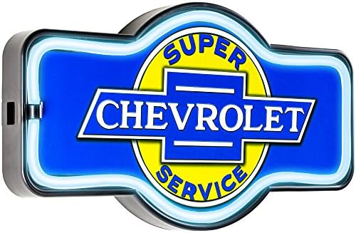 New Improved! Chevrolet Super Service LED Sign, Now with 6' Wall Plug Cord! LED Light Rope That Looks Like Neon, Wall Decor For Bar, Garage, or Man Cave