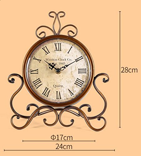 Mode Home Bronze Vintage Iron Desk Clock Decorative Kitchen Table Clock Factory Direct
