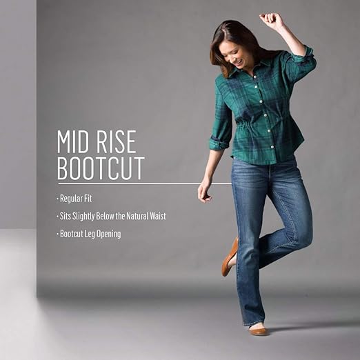 riders mid rise bootcut jeans