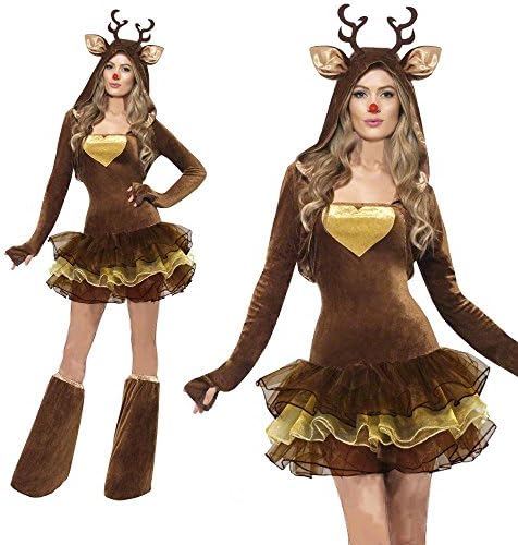 Ouwoow Women Sexy Adult Animal Reindeer Christmas Outfit Cosplay Fancy Dress Costume