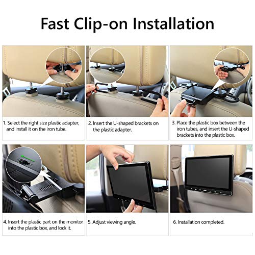 2019 New 11.6 Inch 1080P HD Digital Multimedia Monitor Super-Thin Car Headrest DVD Player, Eonon Headrest Monitors with HDMI Port and Remote Control USB and SD-L0318