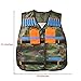 6MILES 1 Pcs Adjustable Elite Tactical Nerf Vest N-strike Elite Series Blasters for Foam Darts Gun Kid Toy Play Game Firm Accessory Birthday Halloween Christmas Gift Set（Camouflage）