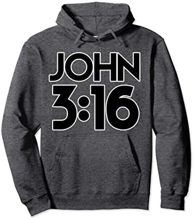 Unisex JOHN 3:16 pullover hoodies bible verse Christian hoodie 2XL Dark Heather