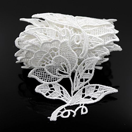 Floral Motifs Boho Lace Applique Trim Sequins Flower Embroidery Applique Sewing Craft 14 Yards