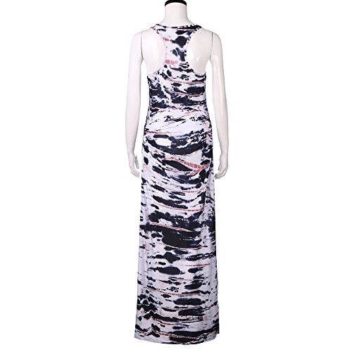 Elegant Plus Size Maxi Dress for Women,Chaofanjiancai Lady Striped Long Boho Dress Casual Sleeveless Beach Summer Sundress (XL, Multicolor04) - Thumbnail 2