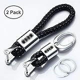 Hey Kaulor 2Pack Genuine Leather Car Logo Keychain Audi Key Chain Accessories Keyring with Logo