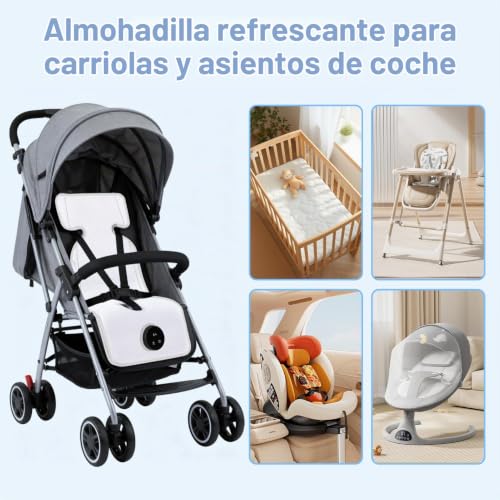 Sendowtek Universal Air Summer Baby Trolley Mat | Built-in adjustable fan. 3D mesh Breathable for summer. Ideal for outdoor, indoor, cot or car seat.
