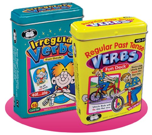 Super Duper Publications Regular Past Tense Verbs and Irregular Verbs Fun Deck Cards Combo Educational Learning Resource for Children