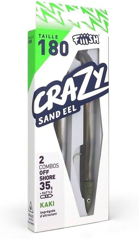Fiiish Crazy Sand Eel 180 Double Combo Off Shore 35g Khaki, Kaki, 150 - Image 3
