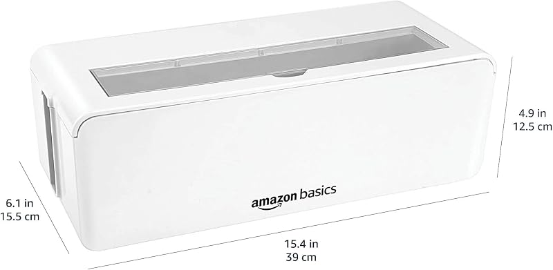 Caja organizadora de cables para ocultar y organizar cables, tamaño grande, Blanco