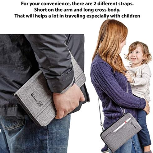 Valante Premium Family Travel Document Organizer Capacious RFID Passport Holder Wallet (Large, gray) 7 Valante Premium Family Travel Document Organizer Capacious RFID Passport Holder Wallet (Large, gray)