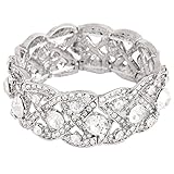 Fairy Moda Crystal Wedding Bridal Bracelet for Brides Bridesmaids