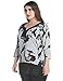 Chicwe Women's Neck Band Cashmere Touch Plus Size Tunic with Lace Hem