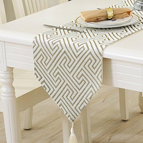 SAEKLL-Floor empty flowers simple continental suede table runner 32180CM,White