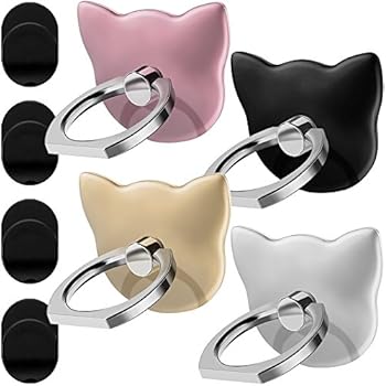 DanziX D03 Cell Phone Ring Stands Mount , 4 Pack Universal Finger Grip Holders for iPhoneX 8 7 Plus 6 6S 5 5C 5S Ipad, Samsung Galaxy S8 S7 Edge, Smartphone,Tablet- Rose Gold, Gold,Silver,Black