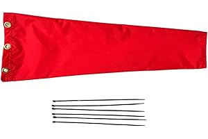 LAUNDRY BAGS ONLINE Airport Windsock Nylon 36" Long Waterproof Replacement for 8" Diameter Frame. Made in USA. (Replacement for 8" Frame, Color: Scarlet Red)