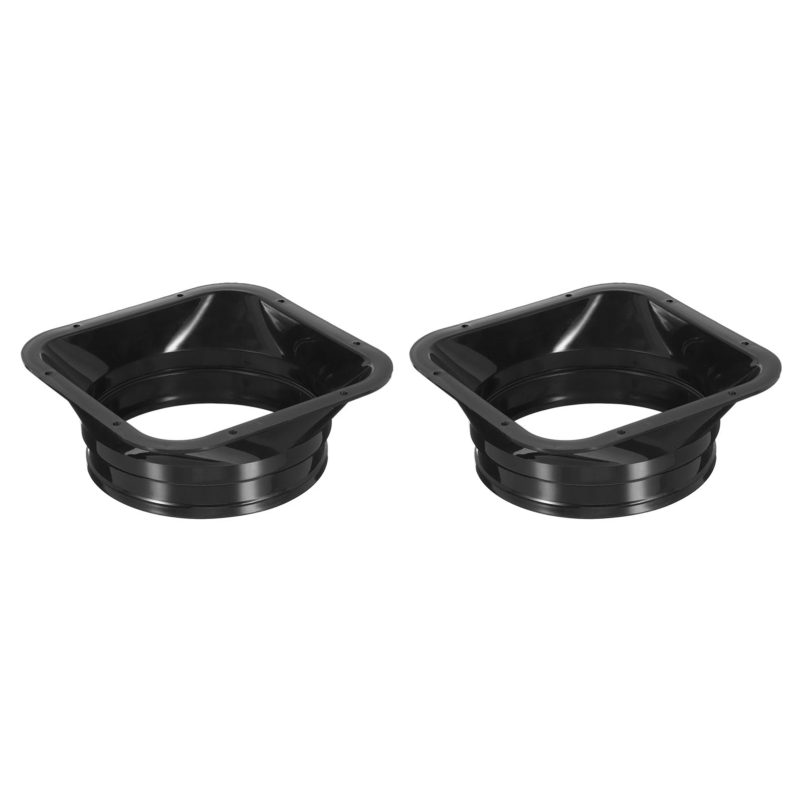 PATIKIL 6.2" Duct Connector Flange, 2pcs PP Dryer Vent Wall Plate Square to Round Straight Ducting Plate for Air Heating Cooling Ventilation Exhaust Fan