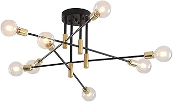 Lámpara de techo de varilla ajustable moderna de bricolaje Sputnik Semi