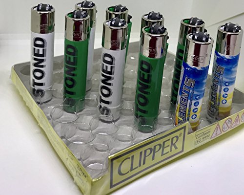 Clipper Refillable Lighters (Dark Green - Stoned)