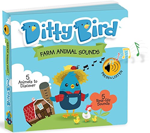 Ditty Bird Educational Interactive Farm Animal Sounds and Musical Rhyme Book for Babies. Noisy Farm Toys for one Year Old. Farm Animal Learning Sounds Book for Toddlers. 1 Year Old boy Girl Gifts
