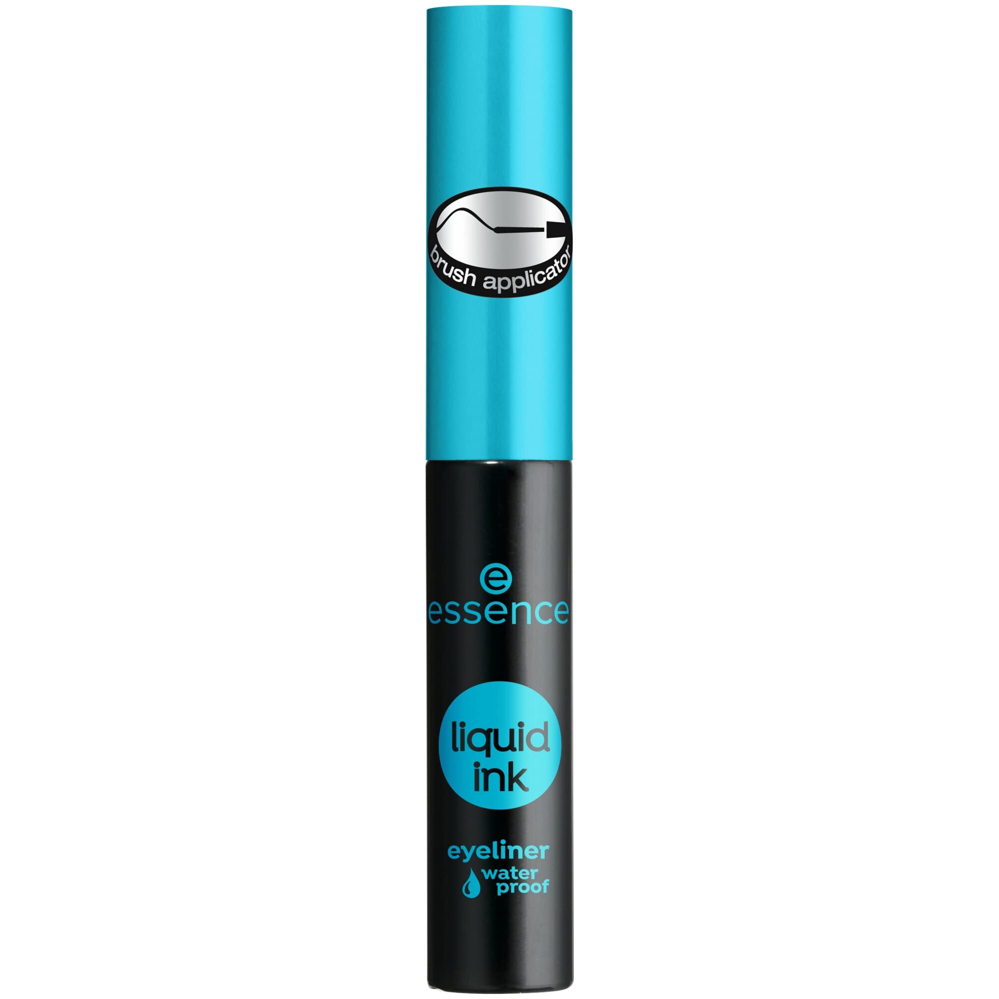 essence liquid ink eyeliner waterproof, eye liner, no. 01, black, defining, long-lasting, waterproof, vegan, perfume free (3 ml)
