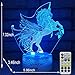 INSONJOHY Kids Night Lights Bedside Lamp 7 Colors Change Remote Control Timer 3D Night Light Kids Optical Illusion Lamps Kids Lamp As a Gift Ideas Boys Girls (Unicorn)