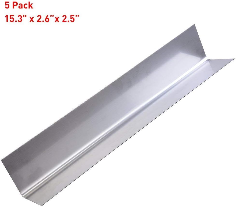 GasSaf L15.3 Flavorizer Bar Replacement for Weber 7636, Spirit 300 310 320 E310 E320 Series, Weber 46510001, 47513101 Gas Grill Front Controls (L15.3 x W2.6X T2.5inch)(5-Pack) : Garden & Outdoor