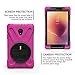 BRAECN Samsung Galaxy Tab A 8.0 2017 Case Three Layer Heavy Duty Soft Silicone Hard Bumper Case with Stand+Hand Strap+Shoulder Strap Case for Galaxy Tab A 8'' SM-T380/T385 2017 Release (Rose Red)