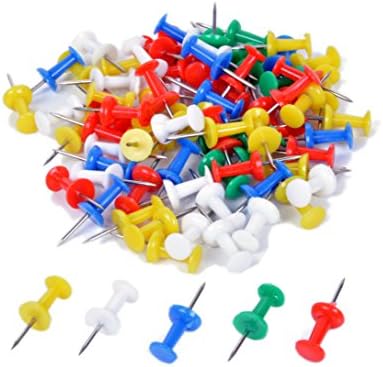 300 Professional Mini Push Pins with Plastic Head and Steel Nail for Maps and Cork Notice Boards, Supplied in Plastic Box, Assorted Colours, Small Size (2.3 cm / 1in)